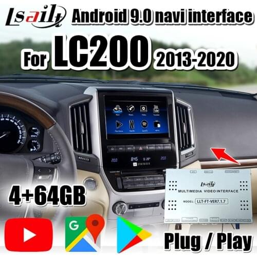 Lsailt Android 9.0 multimedia video interface for Land Cruiser LC200 VX-R 2013-2020 with CarPlay , YouTube, Netflix 64GB