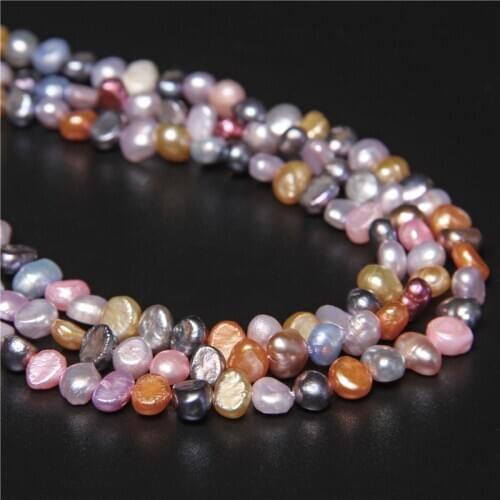 5-6mm Mixed Colorful Freshwater Irregular Pearls Natural Baroque Pearl Beads For Jewelry Making Bracelet DIY Accessories 14"