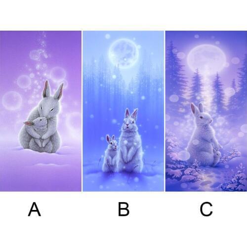 5D Diy Diamond Painting Moon Rabbit Pictures Of Rhinestones Full Square Cross Stitch Needlework Home Decorative Gifts Animal