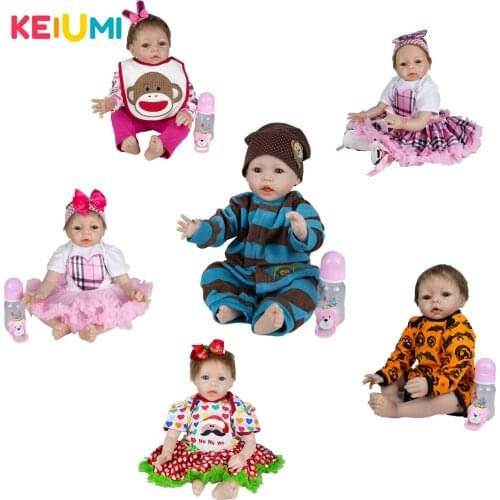 KEIUMI Accessories Free 55Cm Lovely Baby Doll Handmade Dress Up Soft Touch Cloth Body Vinyl For Kid Playmate Birthday sets