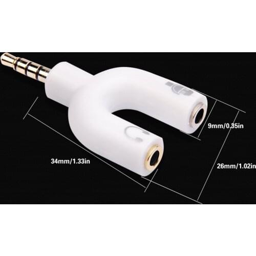 3.5mm Jack Audio Microphone Headset Earphone Adapter Mini Connector Male to Double Female Connector Audio Splitter