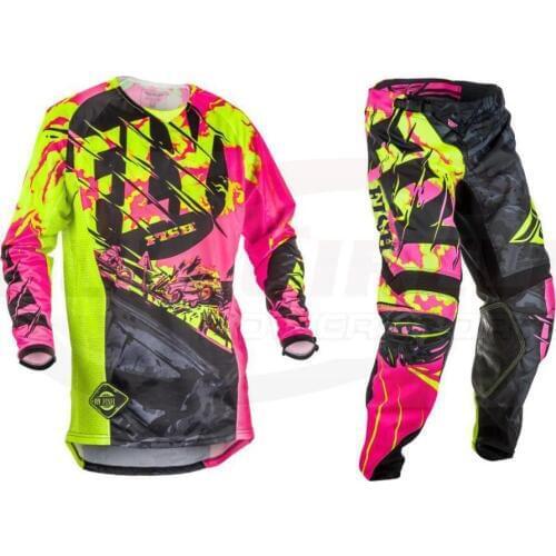 Free shipping 2019 Fly Fish Racing Kinetic Outlaw Jersey Pant Combo Set Riding MX ATV Motocross Off Road Mx Gear