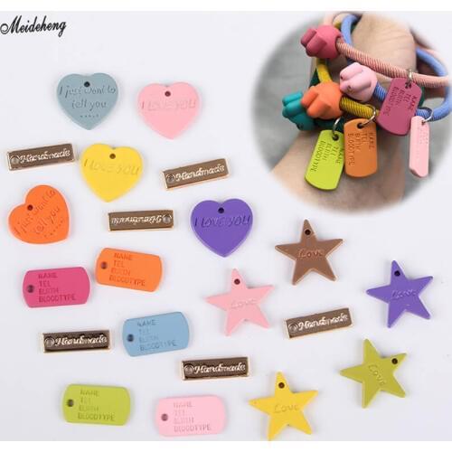 Korea Style DIY Beads for Fashion Jewelry Making Accessory Long Loving Heart Pentagon DIY Headwear Accessory Bead DIY Material