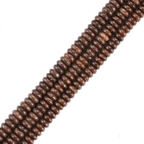 Natural Coconut Shell Flat Round Beads Spacers Charms Spacer Beads Lot Original Color for DIY Bracelet Jewelry Making 8/9/10mm