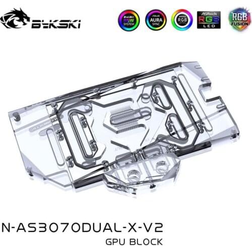 Bykski PC Water Cooling video Graphics card Cooler 3070 3060Ti GPU water Block For ASUS RTX3070 DUAL N-AS3070DUAL-X-V2