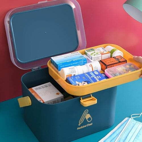Pill Case First Aid Kit Container Medicine Pill Box MultiFunctional Family Emergency Storage Boxes Organizer With Handle Capacit