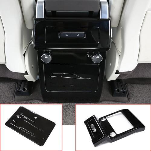 Piano Black ABS Chrome Armrest Box Rear AC Outlet Vent Cover Trim For Land Rover Discovery 5 HSE LR5 2017 Car Accessories