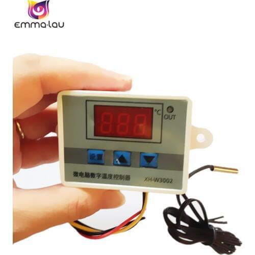 220V 12V 24V 10A Digital LED Temperature Thermostat Controller W3002 Smart -50~110C Heating Cooling Temperature Switch + Sensor
