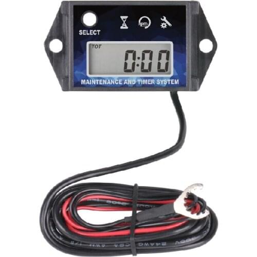 Digital Tachometer LCD Hour Meter Waterproof Inductive for All Gasoline Engine ATV UTV Dirtbike Outboar Chainsaw Outboard Jet Sk
