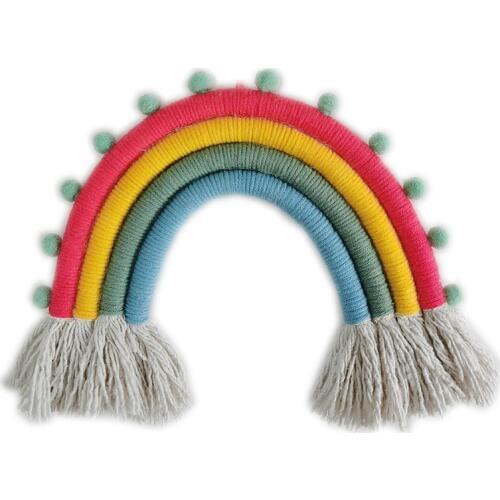 Children Girl Bedroom Decor Rainbow Hand-woven Hanging Ornaments Wall Decoration Hanging GiftS Kindergarten Wall Decoration