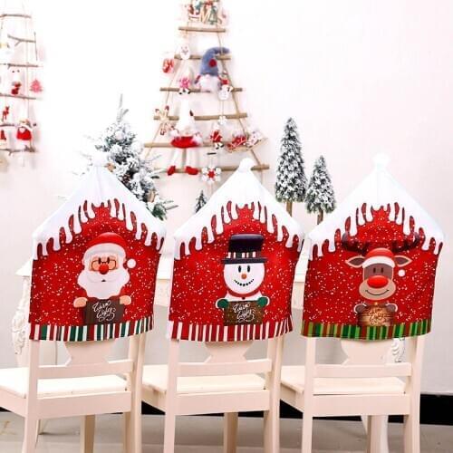 DIY Christmas Chair Seat Cover Santa Claus Decoration Home Table Chair Covers Christmas Holiday Hotel Decoration Cover 47X60CM