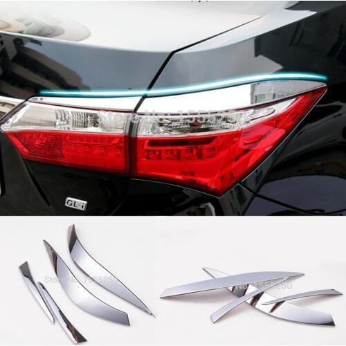Auto chrome accessories,rear light cover trim for toyota corolla 2014 2015 2017,ABS chrome,car styling