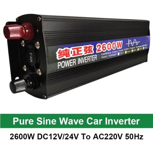 Pure Sine Wave Inverter 12V/24V 220V 1000W 1600W 2000W 2600W Voltage transformer Power Inverte 12V to 220V Converter LED Display