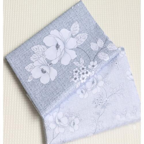Graceful 50x40cm Grey Spring Garden Simple Flowers 100% cotton twill cotton Fabric Bundle For DIY Sewing Doll Cloth Dress