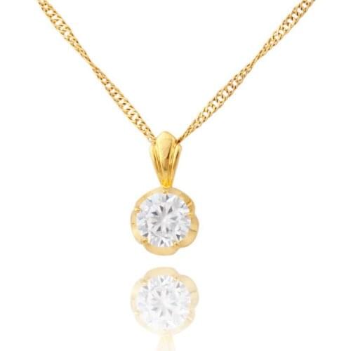 JH Brand Small Zircon Necklaces Pendants Gold Color Fashion Crystal Party Wedding Gift Jewelry Simple Pendant For Women 2019