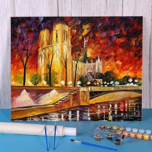 Paris My Dream DIY Paint By Numbers Package Acrylic Paints 40*50 Oil Painting Wall Decoration For Wholesale