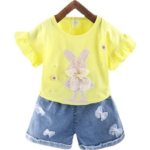 New Summer Fashion Baby Girl Clothes Suit Children Cute T-Shirt Shorts 2Pcs/Sets Toddler Casual Costume Outfits Kids Tracksuits