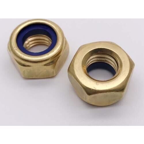 M4 M5 M6 M8 M10 M12 outer hexagon brass nylon ring lock nuts external hex brassiness locking nut