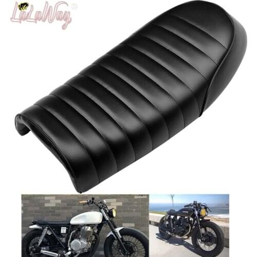 Motorcycle Cafe Racer Seat Hump,Black Motorcycle Cafe Racer Seat Custom Vintage Hump Saddle Flat pan Retro Seat