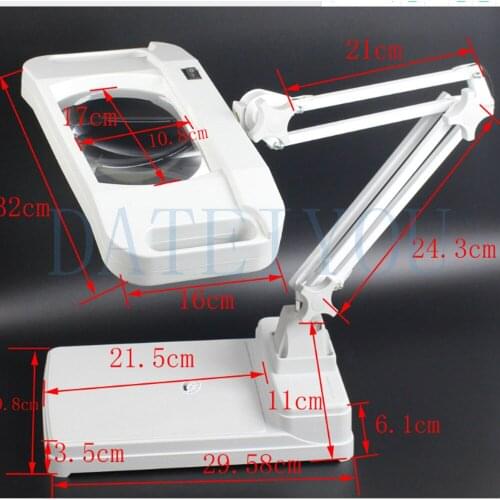 Desktop Magnifying Glass Lifting Type With Lamp Magnifying Glass Optical Electronic Maintenance Lamp Student 12w/22w 3D 5D