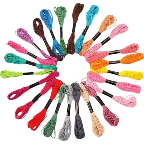 Embroidery Threads Skeins Rainbow Colour Floss Cross Stitch Thread Craft Thread Sewing Thread for DIY Crafts Friendship Bracelet