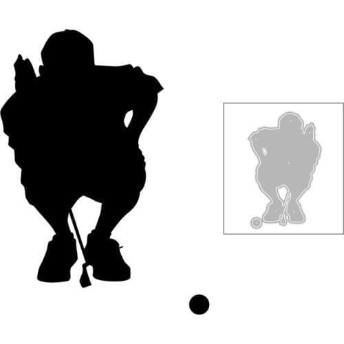 2020 New Hot DIY Men Play Sports Golf Club Cue Ball Silhouette Embossing Metal Cutting Dies and For Scrapbooking Foil No Stamps