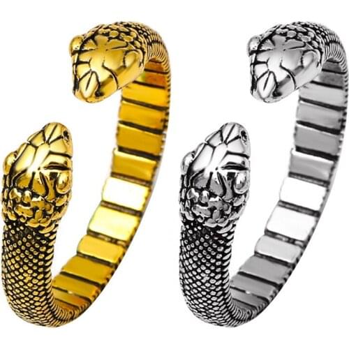 2021 New Metal Snake Ring Ins Personality Geometric Open Ring Fashion Retro Adjustable Bracelet Female Aristocats