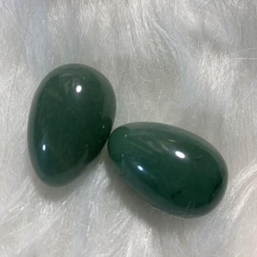 2 pcs new arrivals natural green aventurine crystal gemstone eggs for making jewelry wholesale