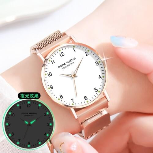 Famous New Brand Rose Gold Casual Quartz Watch Women Full Stainless Steel Mesh Exquisite Dress Ladies Watches Relogio Feminino