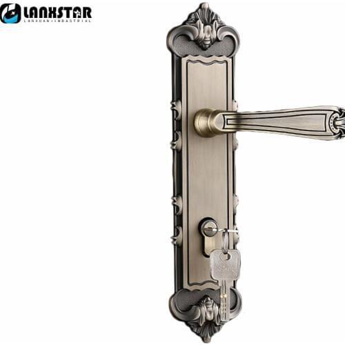Processing Customized Bronze Color Zinc Alloy Handle Lock Wooden Door Copper Lockcore Mechanical Locks