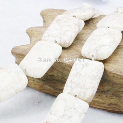 Charming Rectangle White Stripe 15x20mm Turkey Stone Howlite Accessories For Necklace Bracelet Jewelry Making For Women Girls