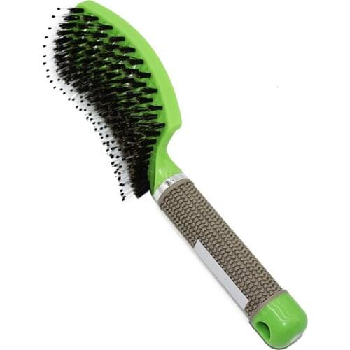 Hairdressing Comb Curved Boar Bristles Smooth Hair Curling Comb Styling Comb Straight Hair Massage Comb