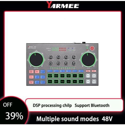 For Condenser microphone laptop Android phone USB external live sound card Live Streaming Music Recording Karaoke Singing