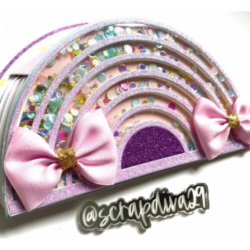 KSCRAFT Rainbow Shaker Mini Album Keepsake Metal Cutting Dies Stencils for DIY Scrapbooking Decorative Embossing DIY Paper Cards