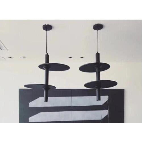 Light luxury disc chandelier double disc dining room living room decorative chandelier