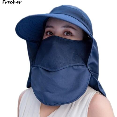 Summer Women Sun Hat Removable Neck Face Flap Farmer UV Protection Cap for Outdoor Fishing Riding Bonnet Multi-Use