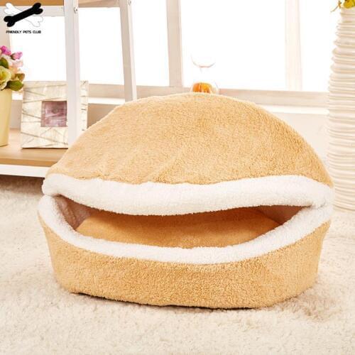 Cat Bed Sleeping Bag Sofas Mat Hamburger Dog House Short Plush Small Pet Bed Warm Puppy Kennel Nest Cushion Pet Products
