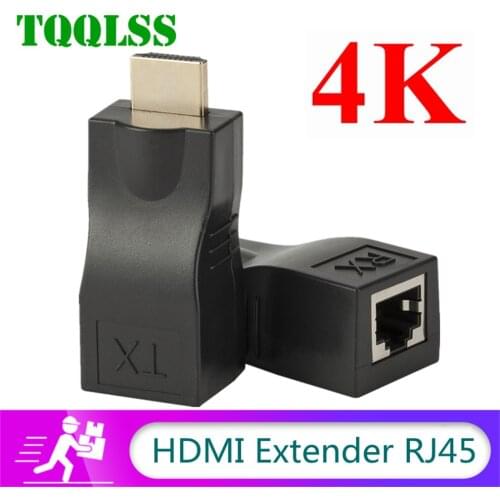 TQQLSS 4K HDMI-compatible Extender Extension up to 30m Over CAT5e / 6 UTP LAN Ethernet Cable RJ45 Ports LAN Network