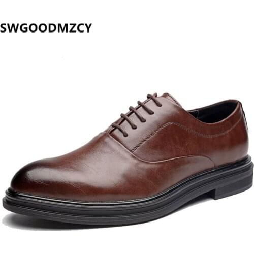 Formal Shoes Men Classic Brown Dress Oxford Shoes For Men Dress Shoes Men Office Coiffeur Wedding Dress Big Size 48 Buty Meskie