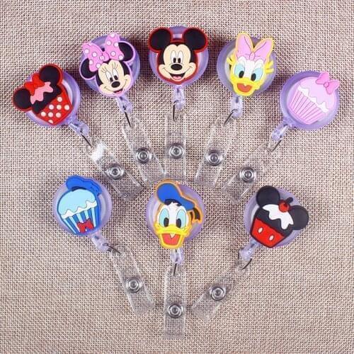 Cartoon Cake Mouse Style Retractable Badge Reel For Nurse & Doctor Card Holder Office & Hospital Supplies Boy & Girl Name Card