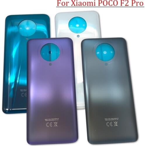 100% New Original Battery Back Cover Glass Rear Door Replacement Housing For Xiaomi MI Poco F2 Pro Rear Cover With Glue Adhesive