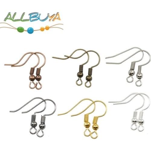 Pick 6 Colors 300pcs/lot Earring Components Hooks Twist Gold Color Ear Hook Clasps Earring Wires Findings For DIY Jewelry Making