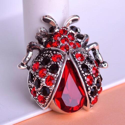 High-quality handmade oil insect brooch fashion animal brooch rhinestone female jewelry ladybug brooch