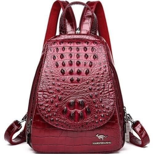Women Leather Backpacks High Quality Sac A Dos Rucksacks For Girls Vintage Bagpack Solid Ladies Travel Back Pack School Female