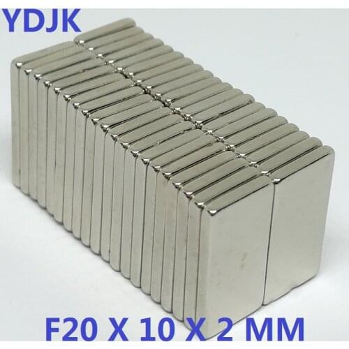10 20 50PCS/LOT Magnet 20*10*2 N35 Rectangular Neodymium MAGNET 20x10x2 Super NdFeB Magnets 20 x 10 x 2