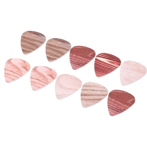 10 Pieces Wood grain guitar strap guitar strings Thickness 0.46/0.71/1.0mm Guitar Picks