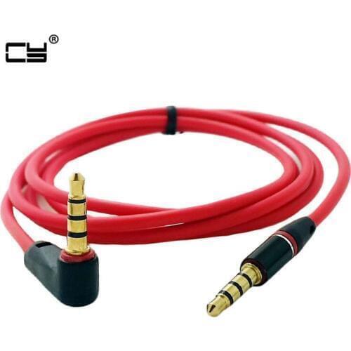 20cm 1M 90 Degree Angled Short 4 pole 3.5mm to 3.5mm Audio Cable Plug jack 3.5 male to male Car Sound Wire headphone for phones