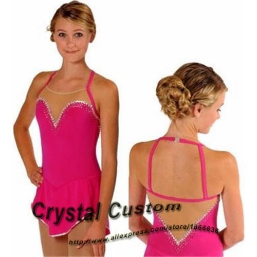 2016 Girls Figure Skating Dresses Fashion New Brand Vogue Figure Skating Competition Dress Customized DR3124