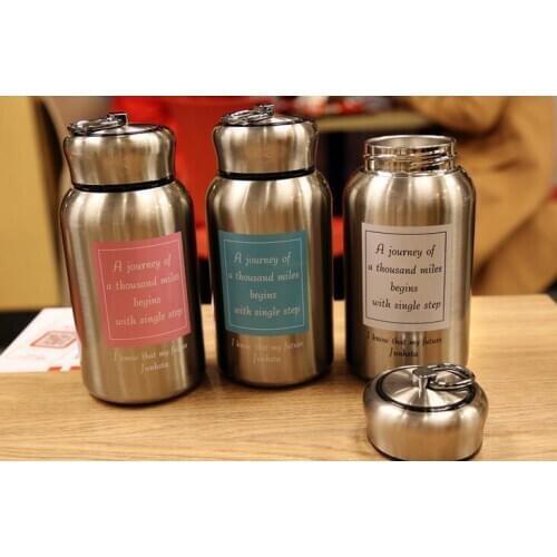 50PCS 600ML Mini Cute Coffee Vacuum Flasks Thermos Stainless Steel Travel Drink Water Bottle Thermoses Cups and Mugs