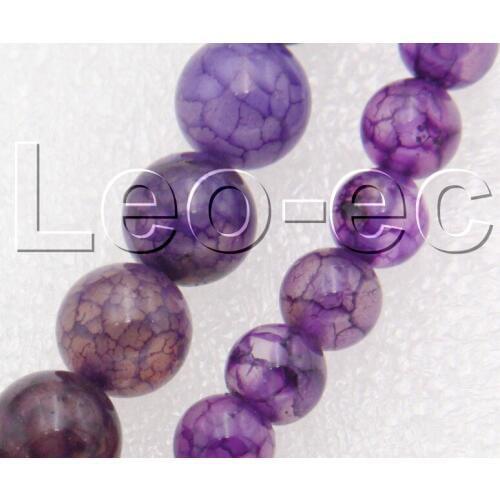6mm 8mm round purple Crackle Agates Loose Strand For Jewelry Making 15" V1314